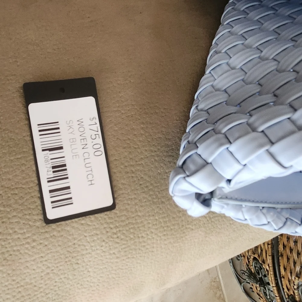 Digs woven clutch sky blue
